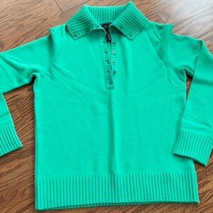 Cashmere ladies 3/4 button front sweater